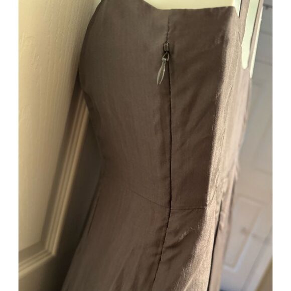 EILEEN FISHER Sz S Charcoal Gray 100% Silk Habutai Floating Squares Beads Dress - Picture 4 of 7